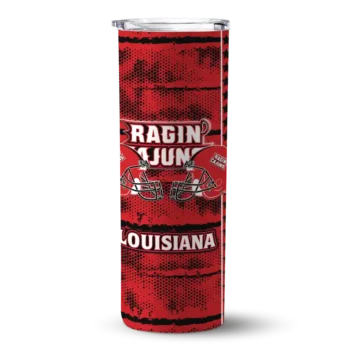Louisiana Ragin' Cajuns Tumber - Custom Chevron Patch Skinny Red