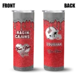 custom-louisiana-ragin-cajuns-pixel-fade-red-skinny-tumbler-best-selling-1.webp