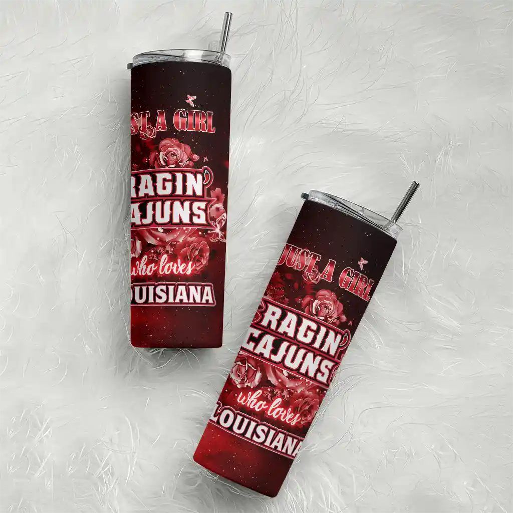 custom-louisiana-ragin-cajuns-rose-romance-red-black-skinny-tumbler-top-rated.webp