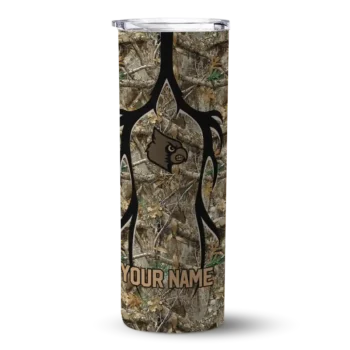 Custom Louisville Cardinals Antler Flow Camo Skinny Tumbler