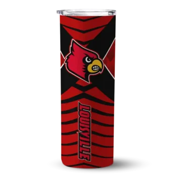 Custom Louisville Cardinals Camo Texture Red Skinny Tumbler
