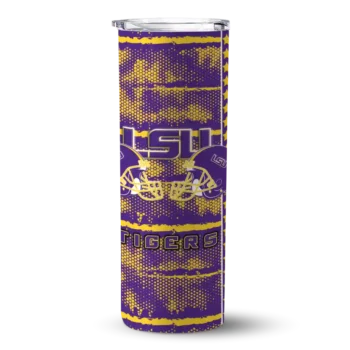 Custom LSU Tigers Chevron Patch Purple Skinny Tumbler