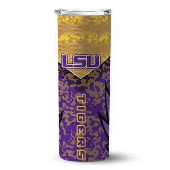 LSU Tigers Tumber - Custom Spiral Burst Print Skinny Purple