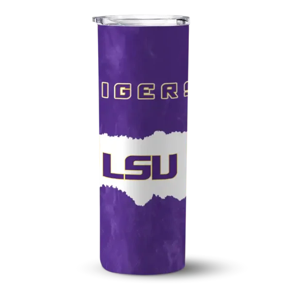 custom lsu tigers torn band purple white skinny tumbler best selling
