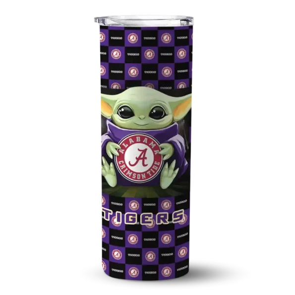 custom lsu tigers yoda cozy purple black skinny tumbler best selling