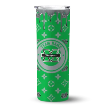 Custom Marshall Thundering Herd Camo Streak Green Skinny Tumbler