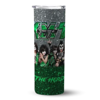Custom Marshall Thundering Herd Kiss Band Gray Skinny Tumbler