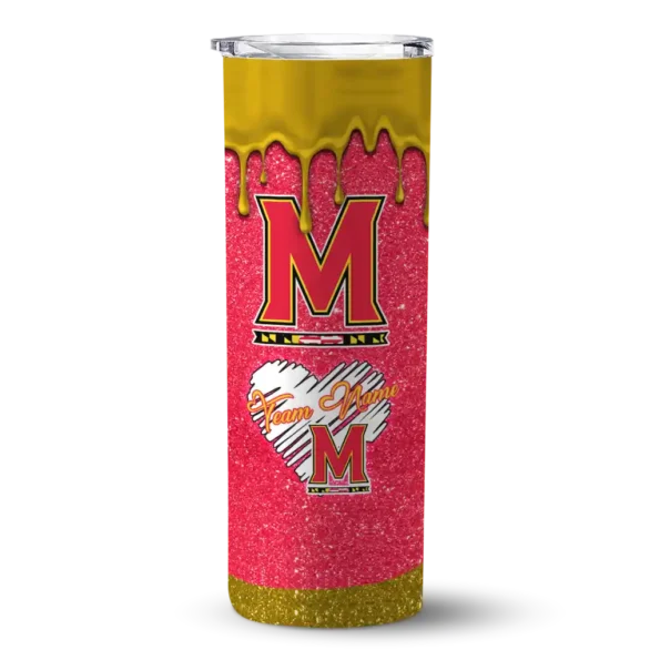 custom maryland terrapins pixel fade red skinny tumbler best selling