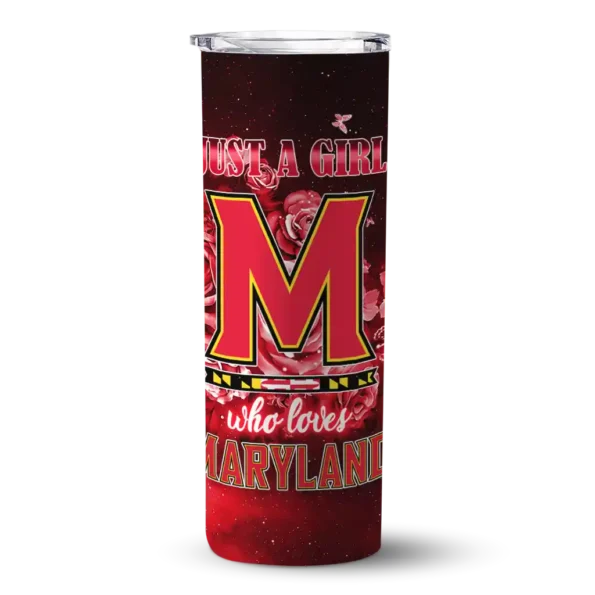 custom maryland terrapins rose romance red black skinny tumbler best selling