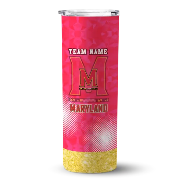 custom maryland terrapins starburst tiles red skinny tumbler best selling
