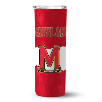 Custom Maryland Terrapins Torn Band Red White Skinny Tumbler
