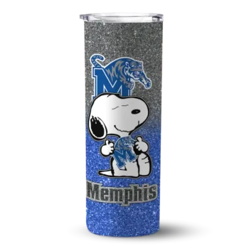 Custom Memphis Tigers Snoopy Attitude Blue Skinny Tumbler