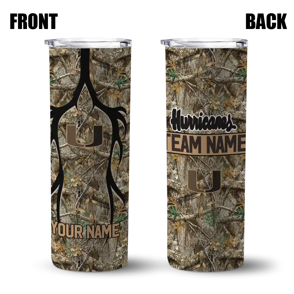 custom-miami-hurricanes-antler-flow-camo-skinny-tumbler-fashion-forward.webp