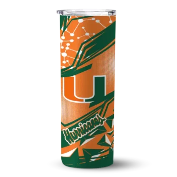 Custom Miami Hurricanes Helmet Clash Orange Skinny Tumbler