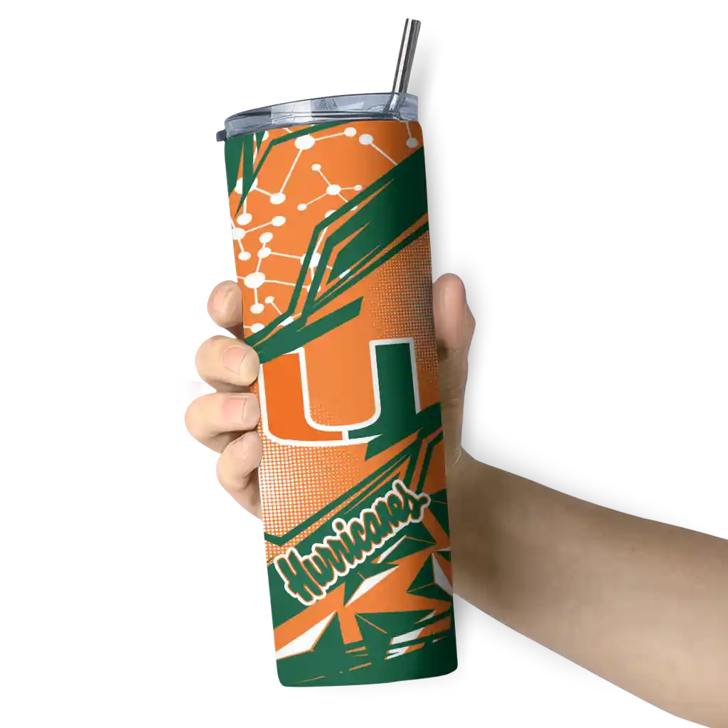 custom-miami-hurricanes-helmet-clash-orange-skinny-tumbler-premium-grade.webp