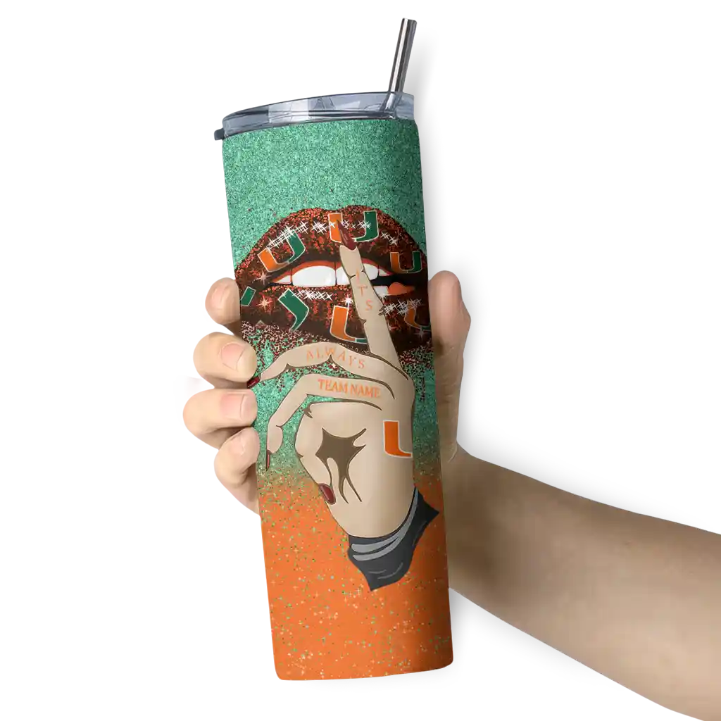 custom-miami-hurricanes-sparkle-lips-orange-skinny-tumbler-premium-grade.webp