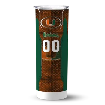 Miami Hurricanes Tumber - Custom Stacked Diamond Skinny Orange