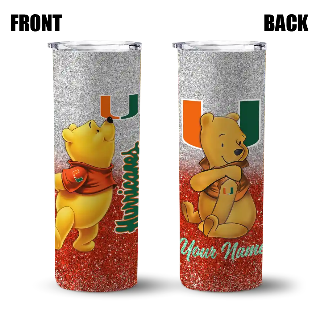 custom-miami-hurricanes-winnie-the-pooh-orange-gray-skinny-tumbler-fashion-forward.webp