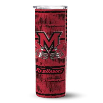 Custom Miami RedHawks Chevron Patch Red Skinny Tumbler