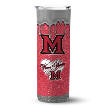 Custom Miami RedHawks Pixel Fade Red Skinny Tumbler