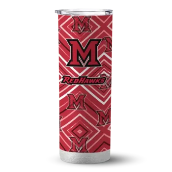 Custom Miami RedHawks Zipper Leopard Red Skinny Tumbler