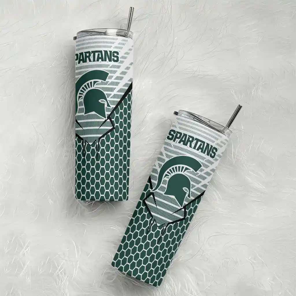 custom-michigan-state-spartans-chevron-stripes-green-skinny-tumbler-top-rated.webp