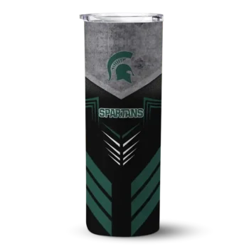 Custom Michigan State Spartans Hexagon Honeycomb Green Black Skinny Tumbler