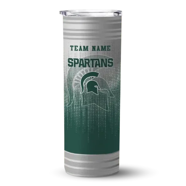 custom michigan state spartans swirl texture green skinny tumbler best selling