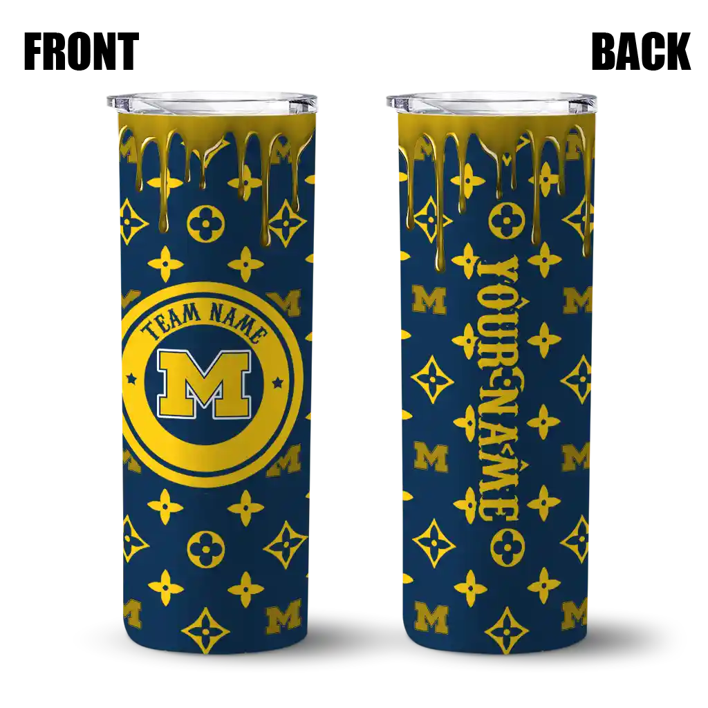 custom-michigan-wolverines-camo-streak-blue-skinny-tumbler-fashion-forward.webp