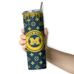 custom-michigan-wolverines-camo-streak-blue-skinny-tumbler-best-selling.webp