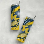 custom-michigan-wolverines-helmet-clash-blue-skinny-tumbler-best-selling.webp