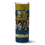 custom-michigan-wolverines-kiss-band-maize-skinny-tumbler-best-selling.webp