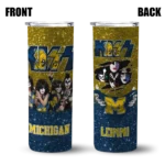 custom-michigan-wolverines-kiss-band-maize-skinny-tumbler-best-selling.webp