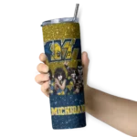 custom-michigan-wolverines-kiss-band-maize-skinny-tumbler-best-selling.webp