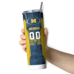 custom-michigan-wolverines-stacked-diamond-blue-skinny-tumbler-best-selling.webp