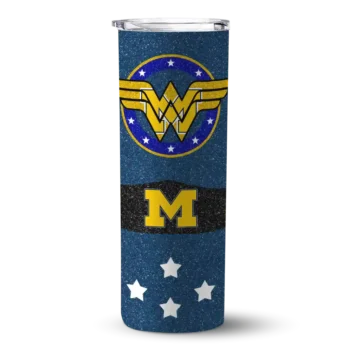 Custom Michigan Wolverines Star Cluster Blue Skinny Tumbler