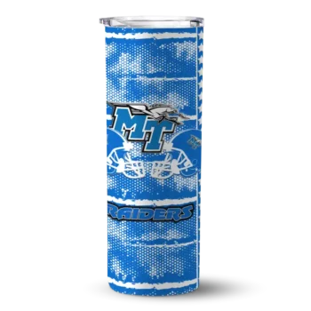 Custom Middle Tennessee Blue Raiders Chevron Patch Blue Skinny Tumbler
