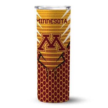 Custom Minnesota Golden Gophers Chevron Stripes Maroon Skinny Tumbler