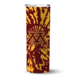 custom-minnesota-golden-gophers-metallic-grid-maroon-skinny-tumbler-best-selling.webp