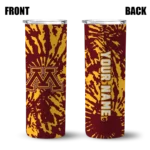 custom-minnesota-golden-gophers-metallic-grid-maroon-skinny-tumbler-best-selling.webp