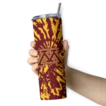 custom-minnesota-golden-gophers-metallic-grid-maroon-skinny-tumbler-best-selling.webp