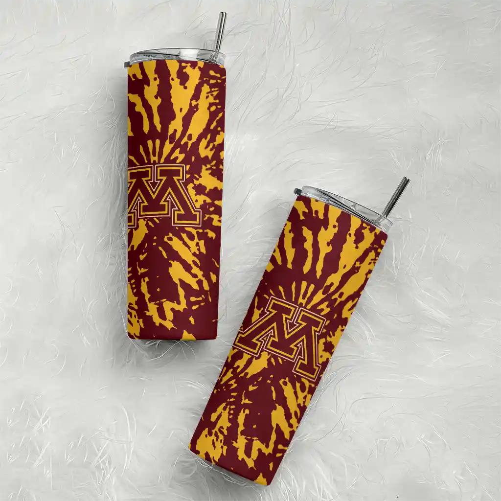 custom-minnesota-golden-gophers-metallic-grid-maroon-skinny-tumbler-top-rated.webp