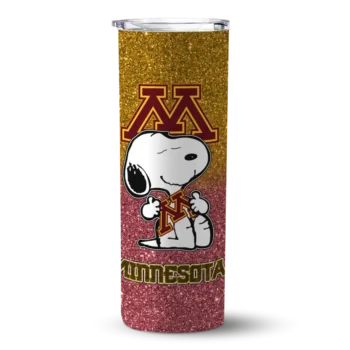 Custom Minnesota Golden Gophers Snoopy Attitude Maroon Skinny Tumbler