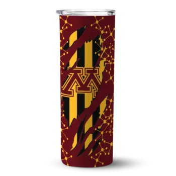 Custom Minnesota Golden Gophers Star Pop Maroon Black Skinny Tumbler
