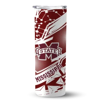 Custom Mississippi State Bulldogs Helmet Clash Maroon Skinny Tumbler