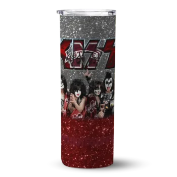Custom Mississippi State Bulldogs Kiss Band White Skinny Tumbler