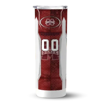 Custom Mississippi State Bulldogs Stacked Diamond Maroon Skinny Tumbler