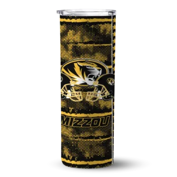 Custom Missouri Tigers Chevron Patch Black Skinny Tumbler