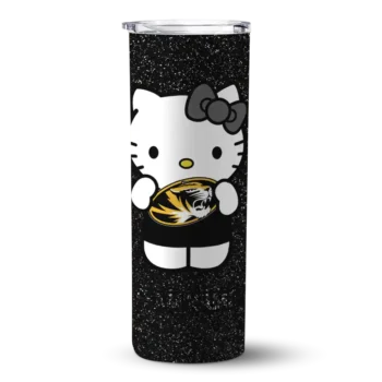Custom Missouri Tigers Hello Kitty Black Skinny Tumbler