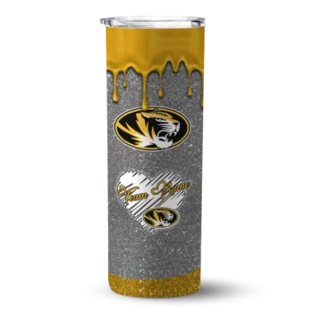 Custom Missouri Tigers Pixel Fade Black Skinny Tumbler